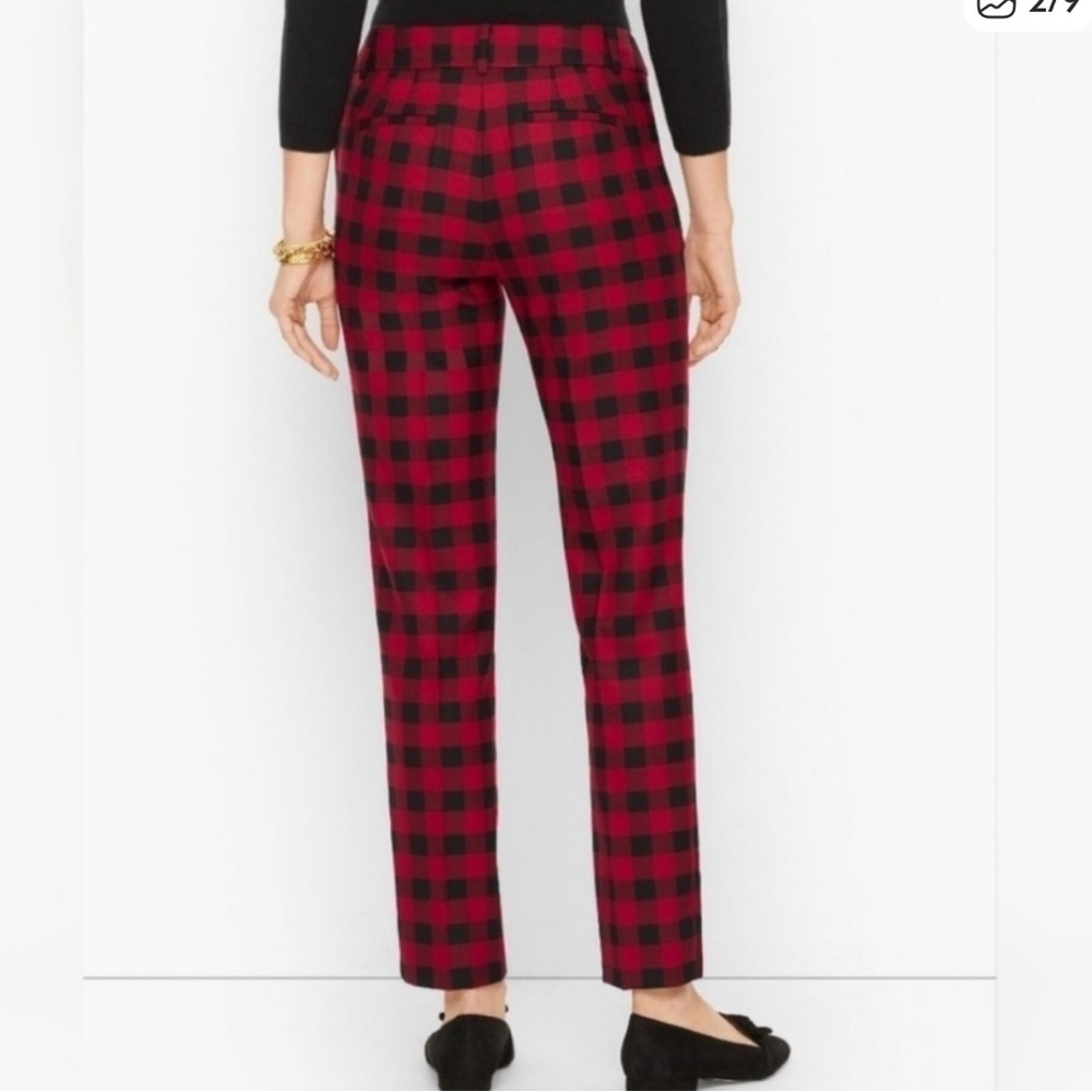 Talbots Red and Black Buffalo Plaid Straight-Leg Pants